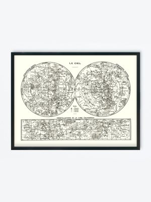 POSTER VINTAGE MAP CÉLESTE