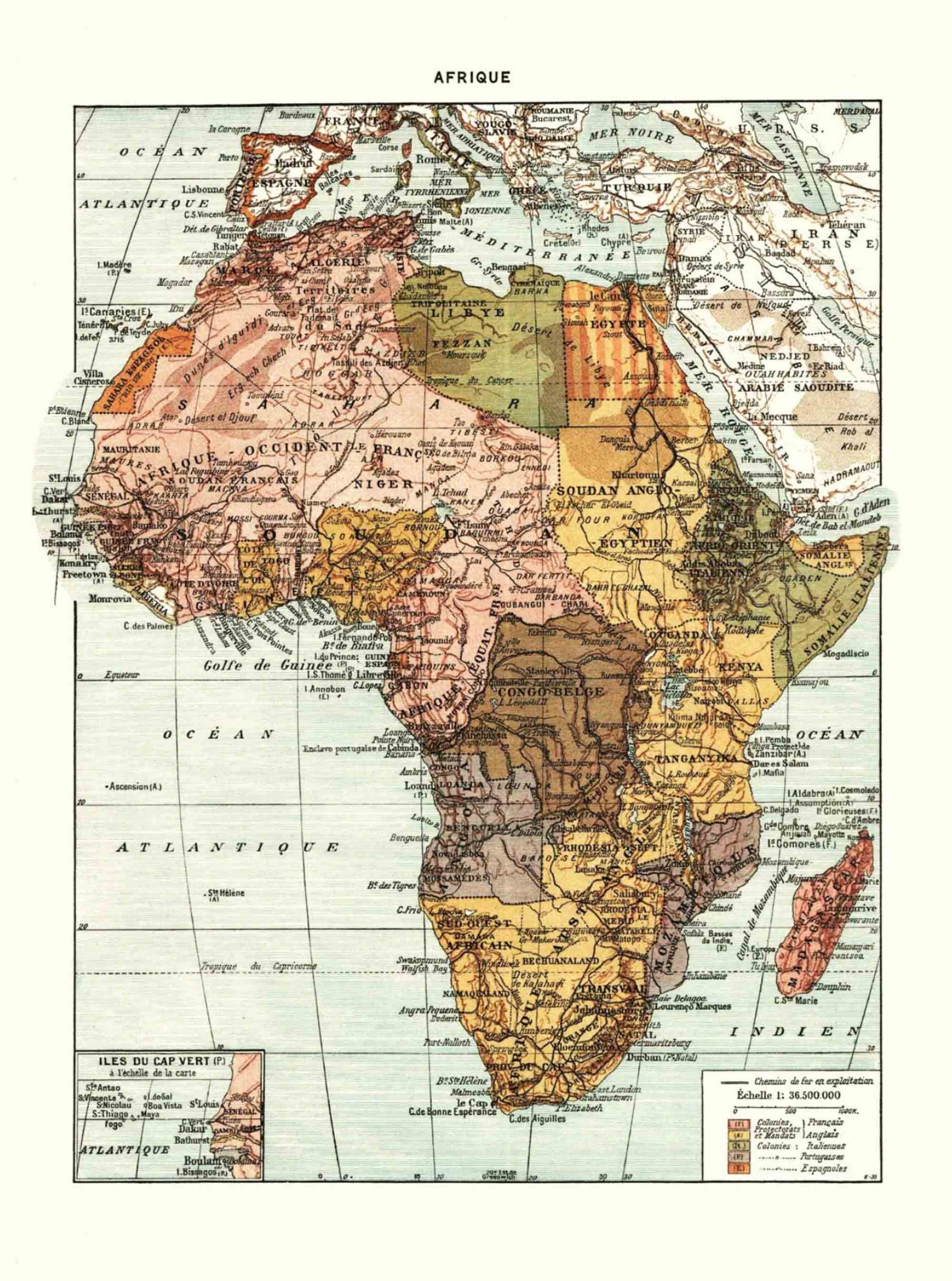 POSTER VINTAGE MAP AFRIQUE – Image 2