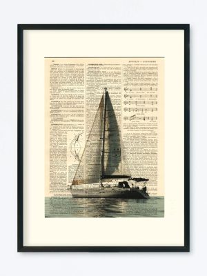 AFFICHE VINTAGE VOILIER