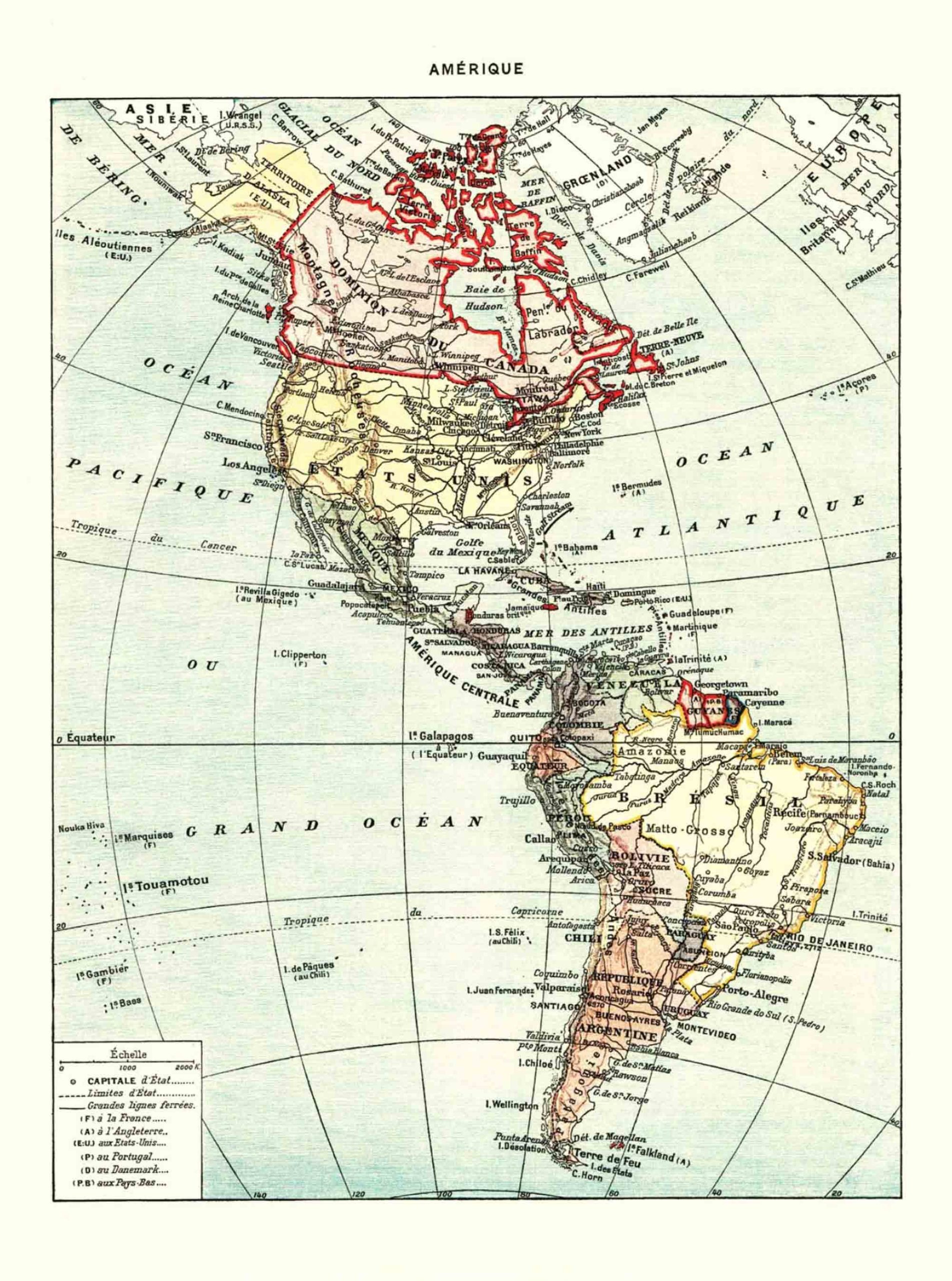 POSTER VINTAGE MAP AMÉRIQUE – Image 2
