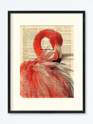 AFFICHE VINTAGE FLAMANT ROSE