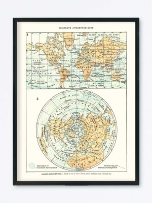 POSTER VINTAGE MAP ATMOSPHÈRE