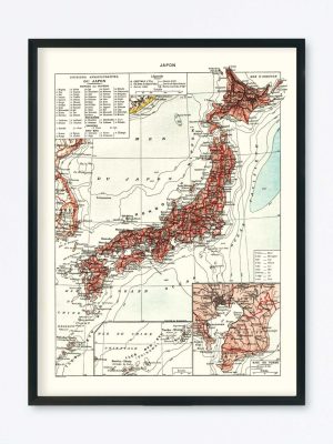 POSTER VINTAGE MAP JAPON