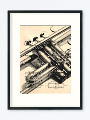 AFFICHE VINTAGE MUSIQUE TROMPETTE 30x40