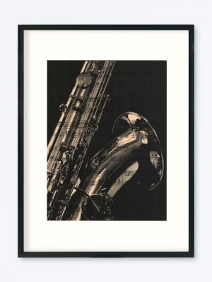 AFFICHE VINTAGE MUSIQUE SAXOPHONE 30x40