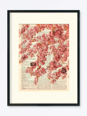 AFFICHE VINTAGE CERISIER DU JAPON