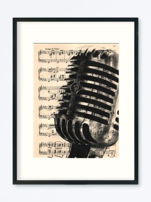 AFFICHE VINTAGE MUSIQUE MICRO 30x40