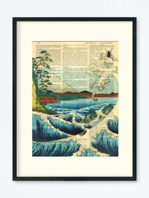 AFFICHE VINTAGE JAPON VOILIER HIROSHIGE