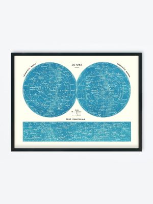 POSTER VINTAGE MAP CÉLESTE