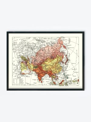 POSTER VINTAGE MAP ASIE