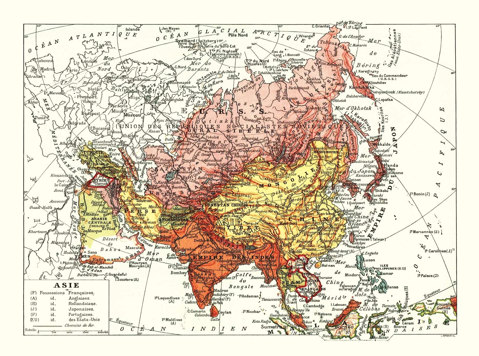 POSTER VINTAGE MAP ASIE – Image 2