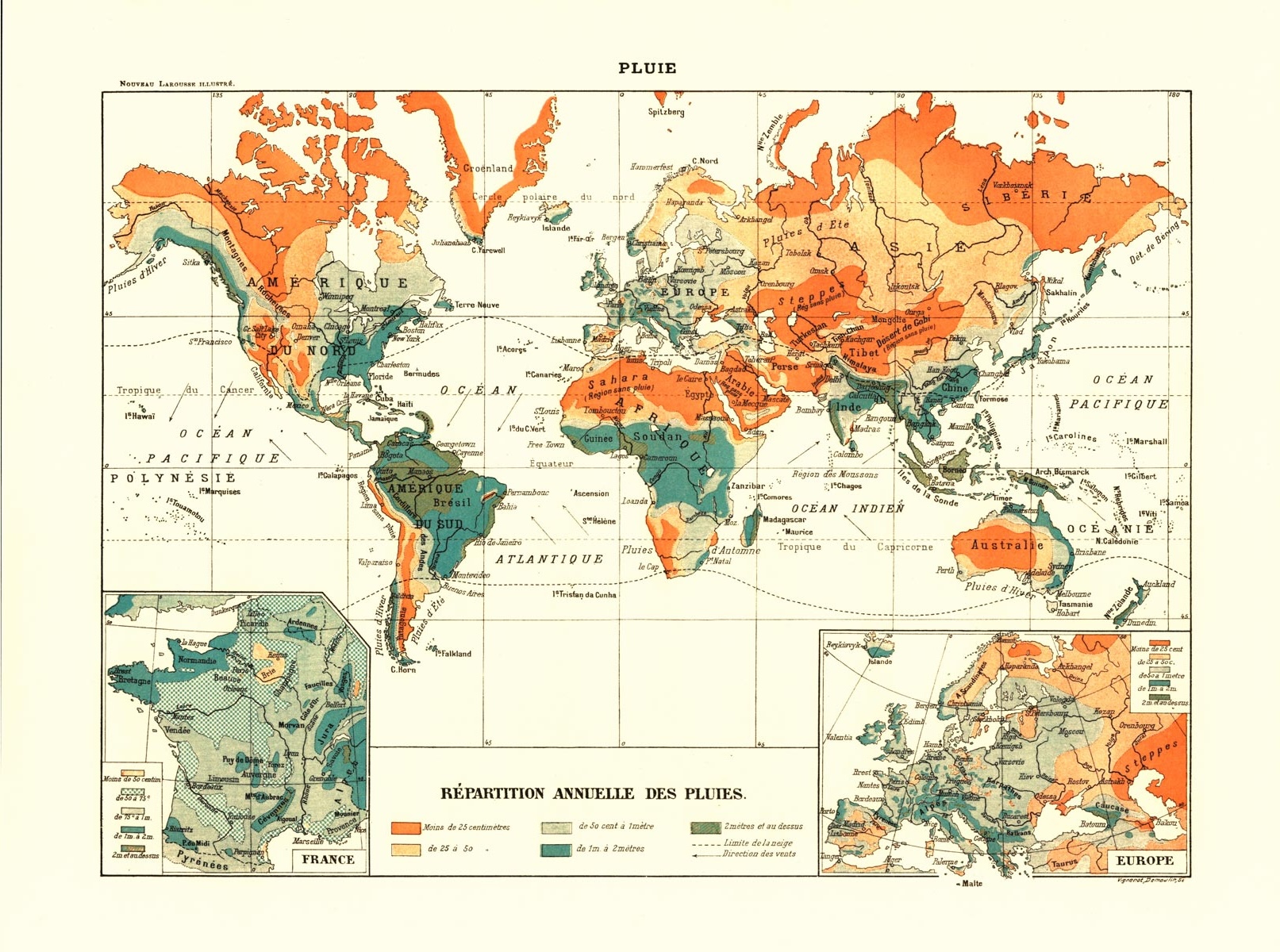 POSTER VINTAGE MAP PLUIE – Image 2