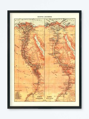 POSTER VINTAGE MAP ÉGYPTE ANCIENNE