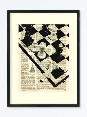 AFFICHE VINTAGE SPORT JEU D'ÉCHEC